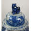 Grand pot à gingembre en porcelaine bleu / blanc de 35 pouces avec couvercle Foo Dog
