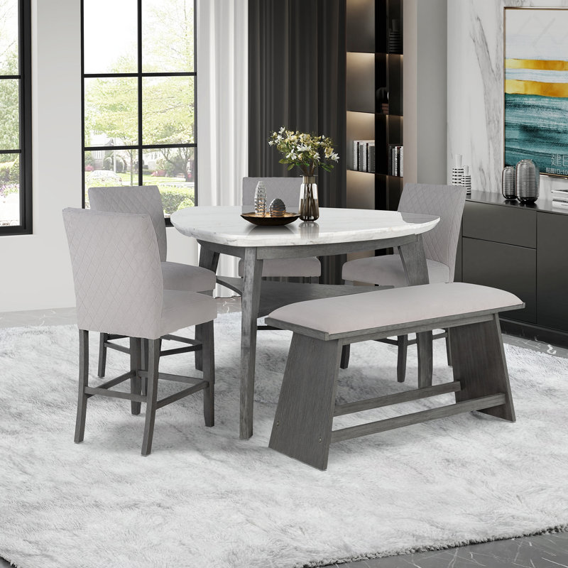 Banc de bar gris Jasmine