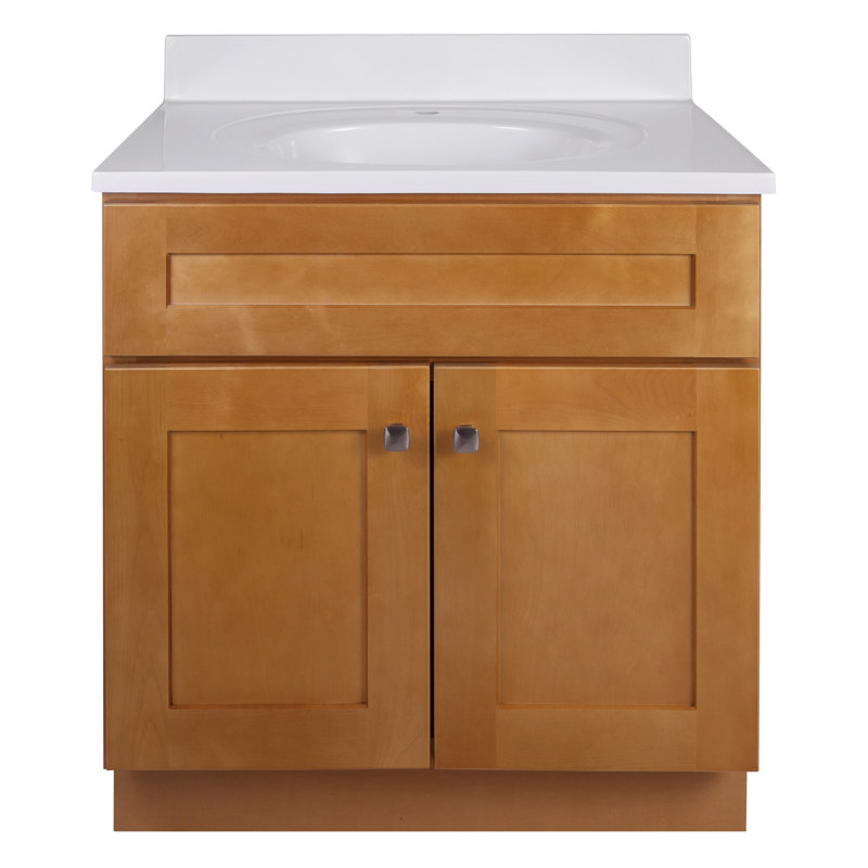 Brookings 31 Inch Bathroom Vanity with Top, Ready to Assemble, Modern Birch