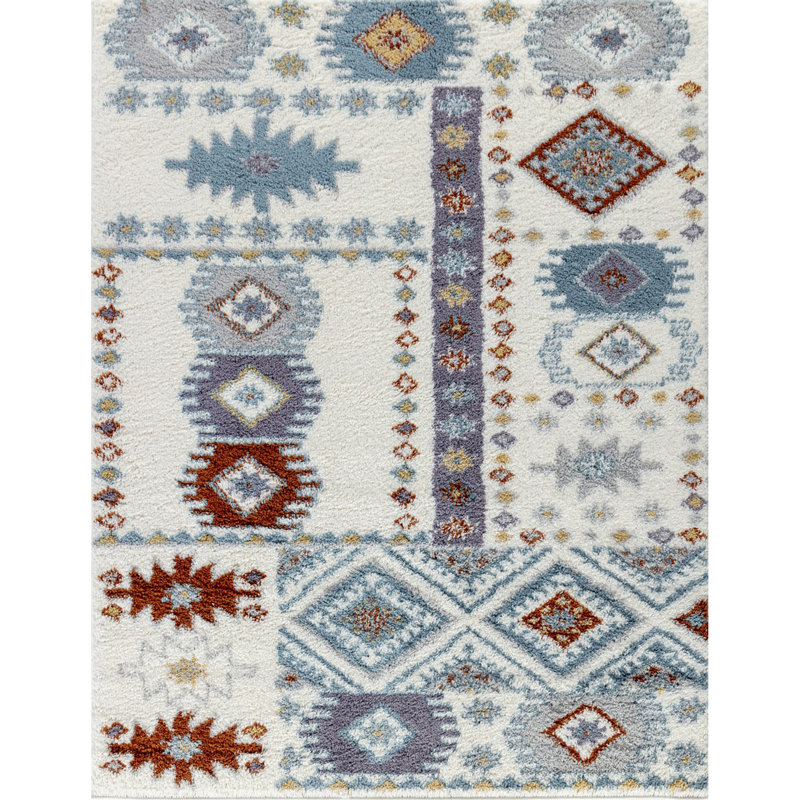 Ivoire 7 pi 10 po X 9 pi 10 po Tapis à poils longs, Rectangle 7 pi 10 po x 9 pi 10 po