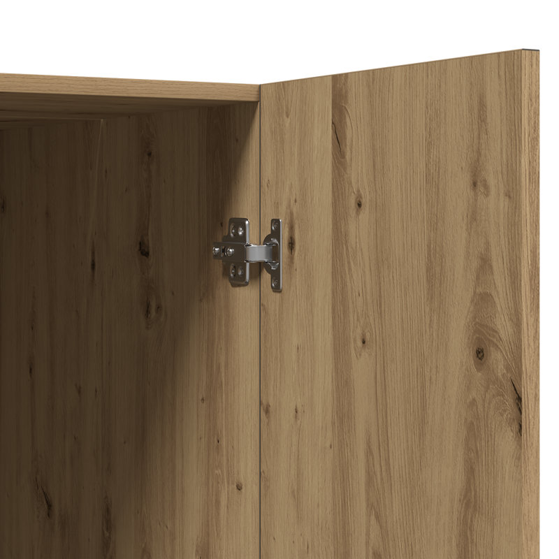 Awab Solid Wood Linen Cabinet, Artisan Oak