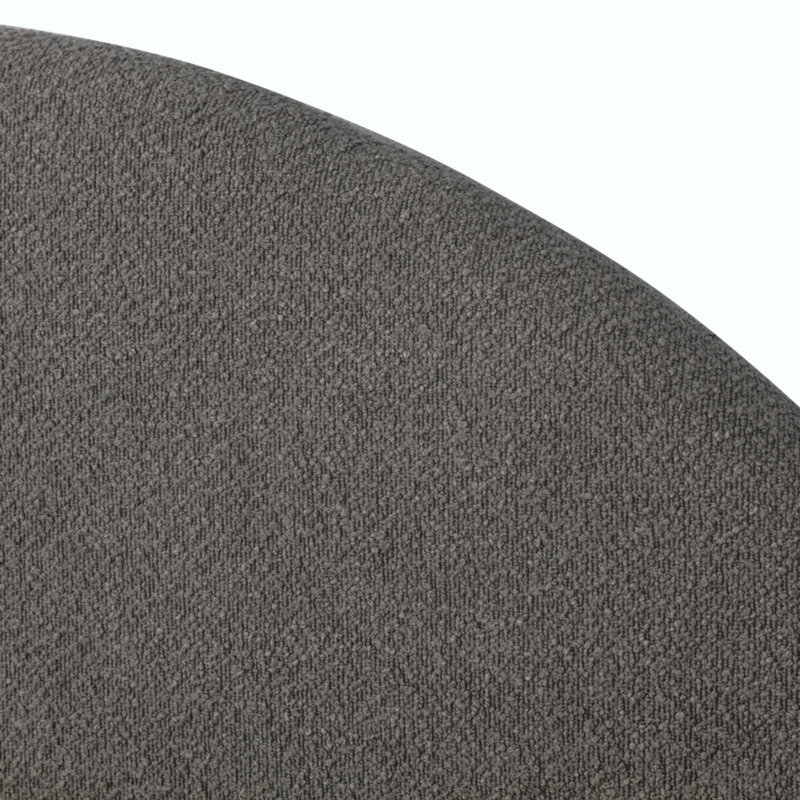 Lit plateforme en tissu bouclé Boucle, Double, Gris