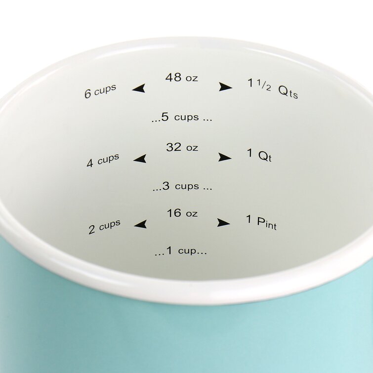 Martha Stewart 2.5 Cup Enamel on Steel Measuring Cup in Aqua Martha Stewart Color: Aqua/White