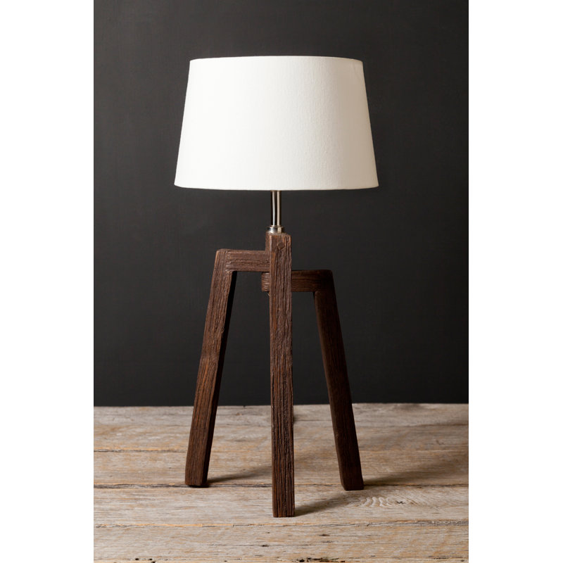 Garcia Solid Wood Table Lamp, White