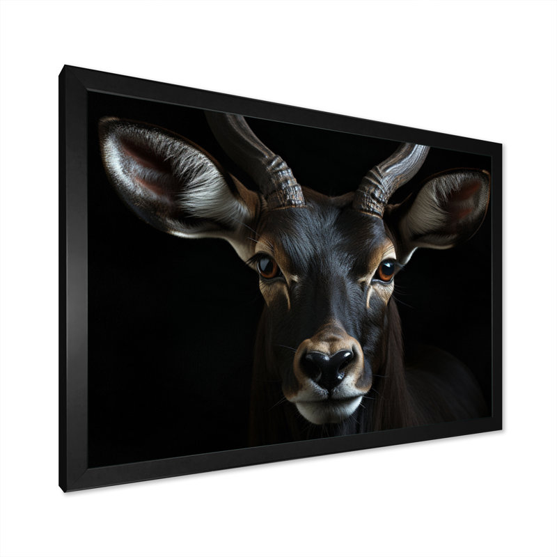 Keillan Antelope Portrait II, reproduction d'art sur toile, H 30 po x l 40 po x P 1,5 po, Cadre photo noir