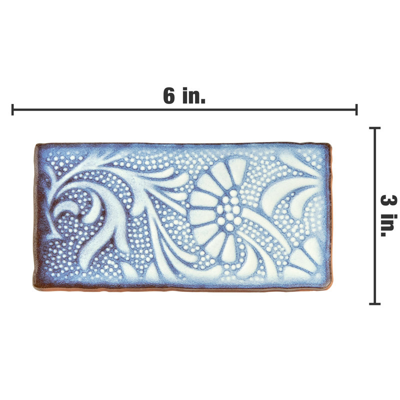 Antic Feelings 3" x 6" Ceramic Patterned Subway Tile, Feelings Via Lactea