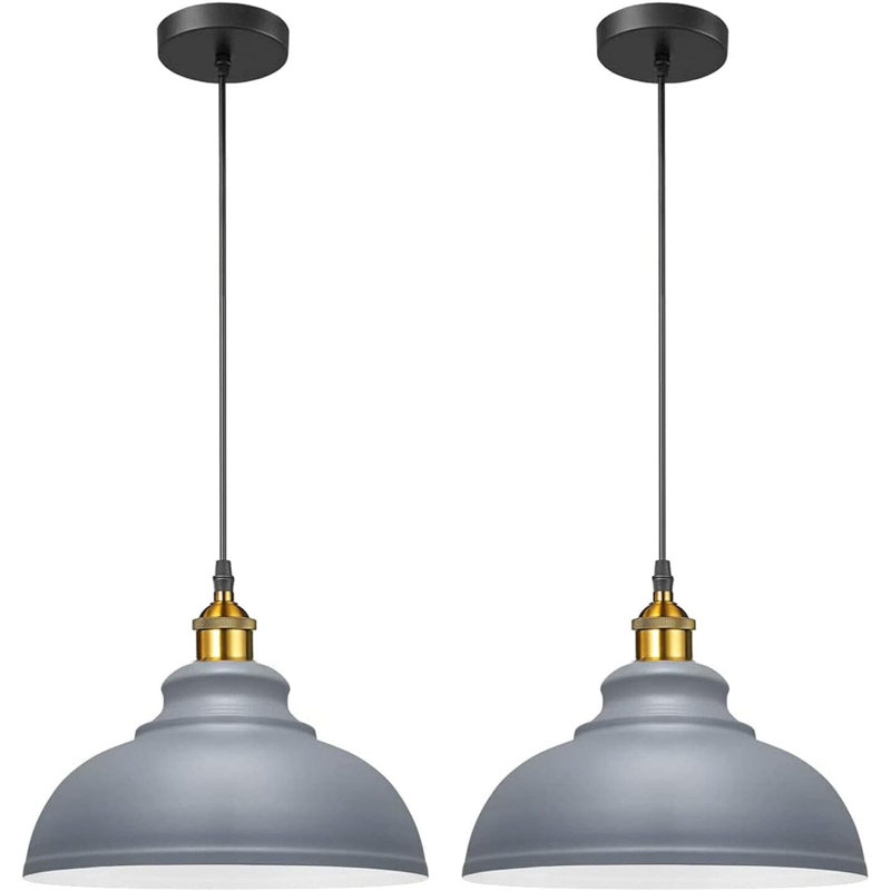 2 - Light Dome Pendant, Gray