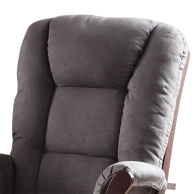 Fauteuil coulissant avec repose-pieds gris et cerise