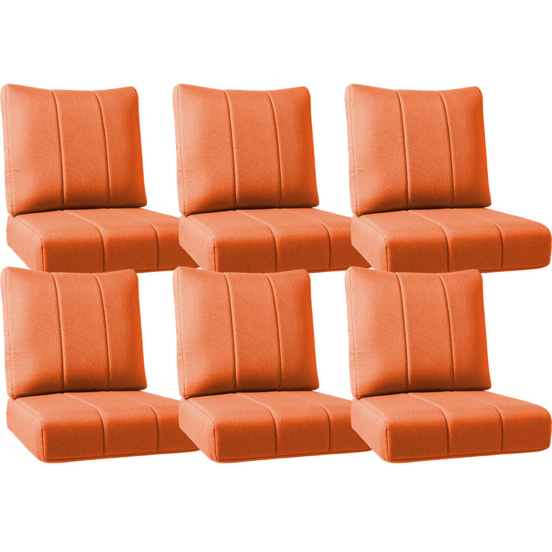 Ensemble de coussins de siège et de dossier pour patio 6 po Forbell, 6, Orange