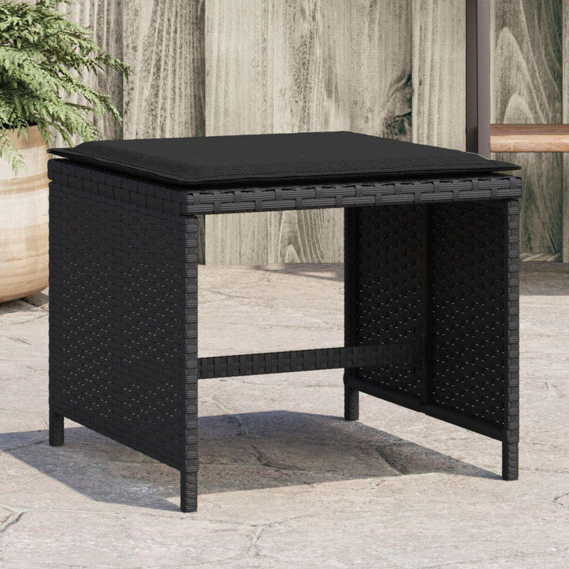 Ensemble de 4 tabourets de jardin Vidaxl, Noir, Gris clair