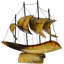 Mid-century Handcrafted Horn Ship
