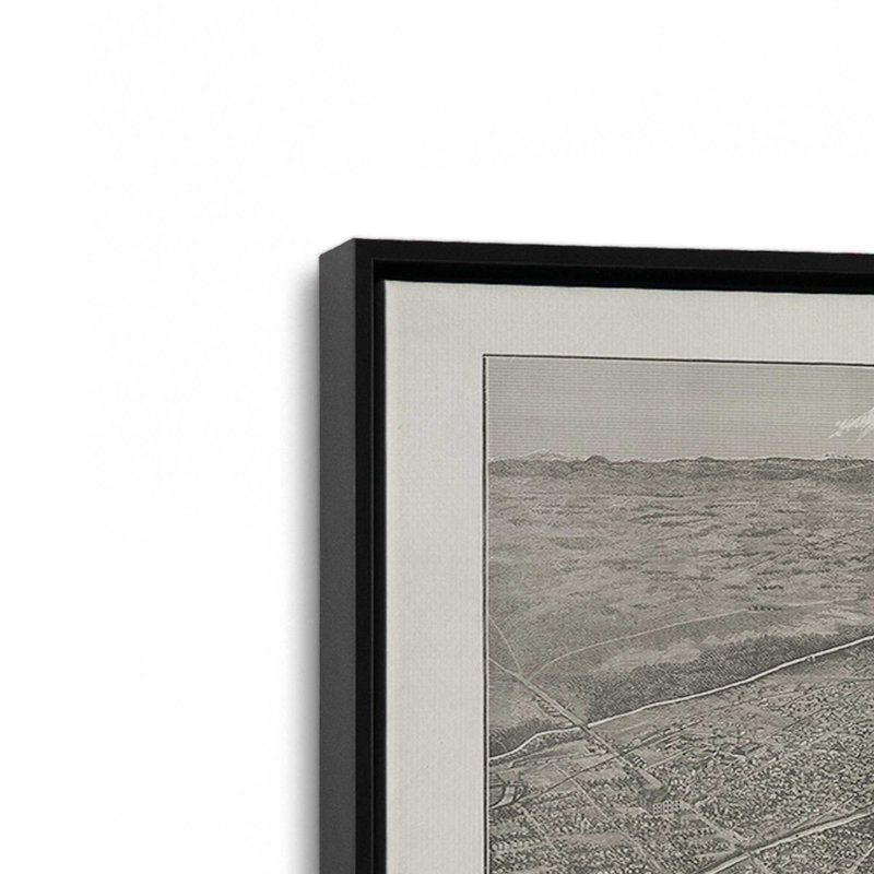 «Denver Bird's Eye View» par Deny Designs, reproduction d'art, 30 x 40, Noir, Toile avec cadre