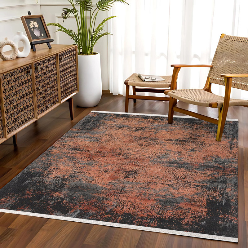 Tapis cuivre tissé à motif numérique antidérapant lavable à la machine