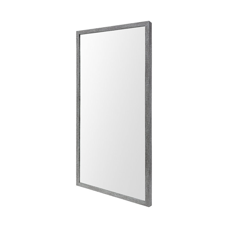 Miroir de salle de bain Aariah, H 41,5 po x l 21,5 po, Gris