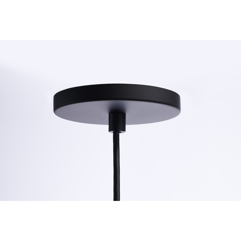 Luminaire suspendu simple à DEL 1 lumière Ernesti, Noir mat / laiton brossé
