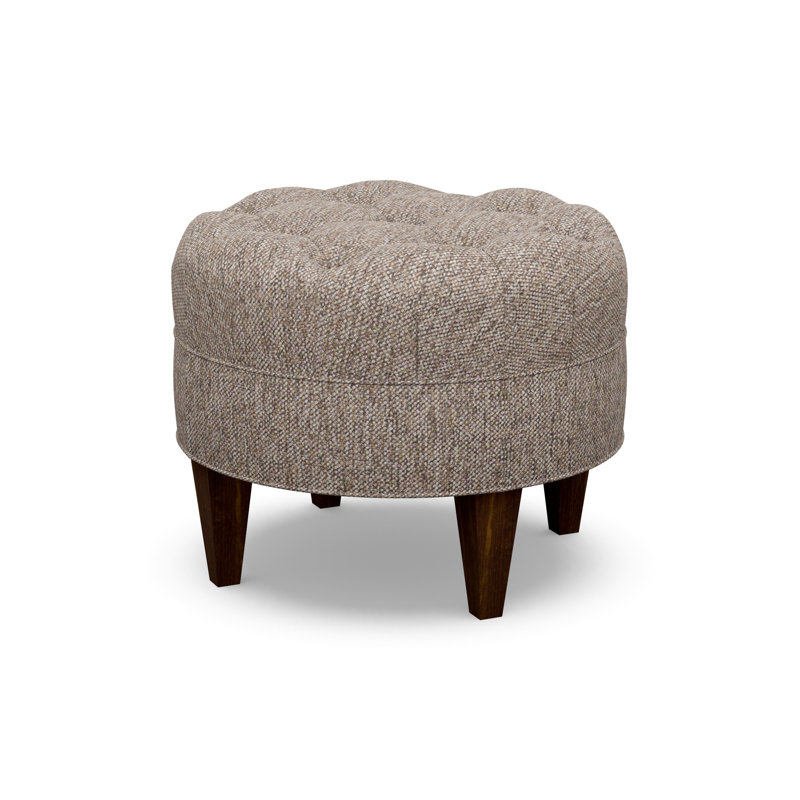 Round Tufted Ottoman, 7064-88, Walnut