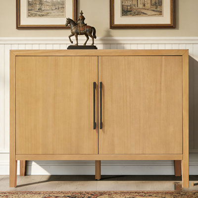 47.25-Inch Storage Cabinet with Metal Handles,Pine Veneer and 2 Doors