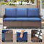 Ensemble de conversation d'extérieur en osier 7 personnes avec fauteuils et chaises pivotantes Coady-1366798720-1366798723