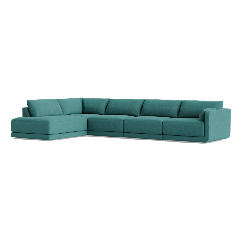Eva Modular Corner Sectional, Performance Weave - Spruce, Left Hand Facing