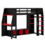 Lit mezzanine avec bureau Gaming