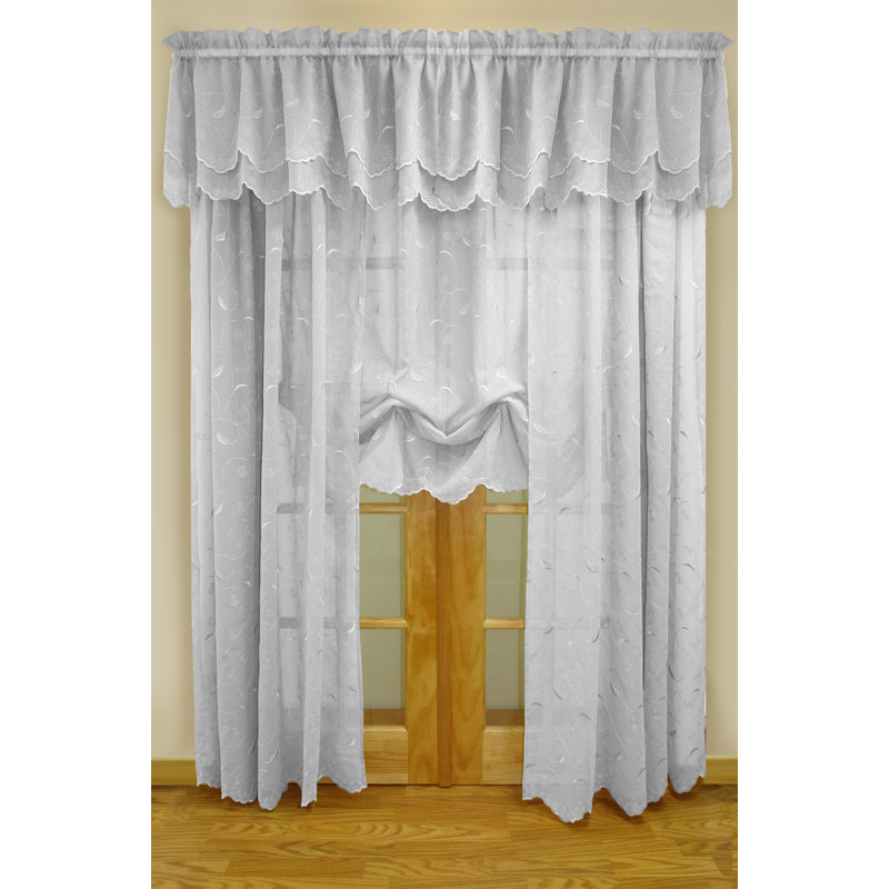 Rideau simple Andelle, Blanc, l 54 po x L 96 po
