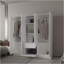 Armoire blanche à 6 portes avec tablette et tiroir