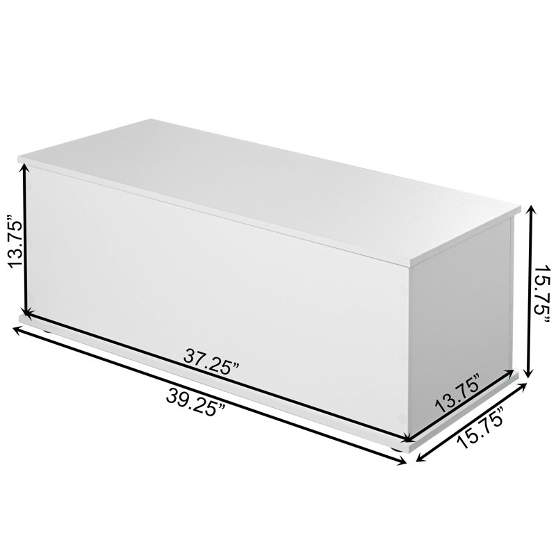Ebern Designs White Wooden Storage Box & Bench