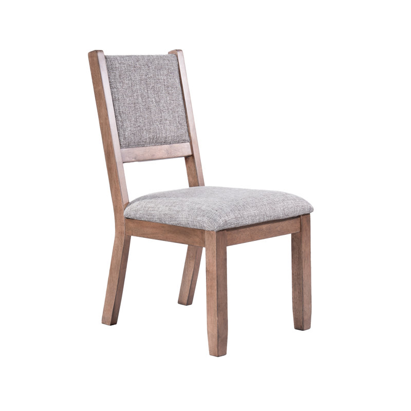 Upholstered Dining Chair with Wooden Frame in Solid Wood Finish