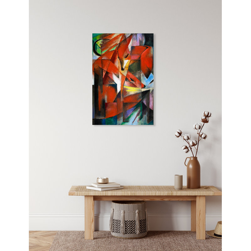 "The Foxes" par Franz Marc, art abstrait sur toile de coton sans acide, H 24 po x l 16 po x P 1,5 po, Toile tendue