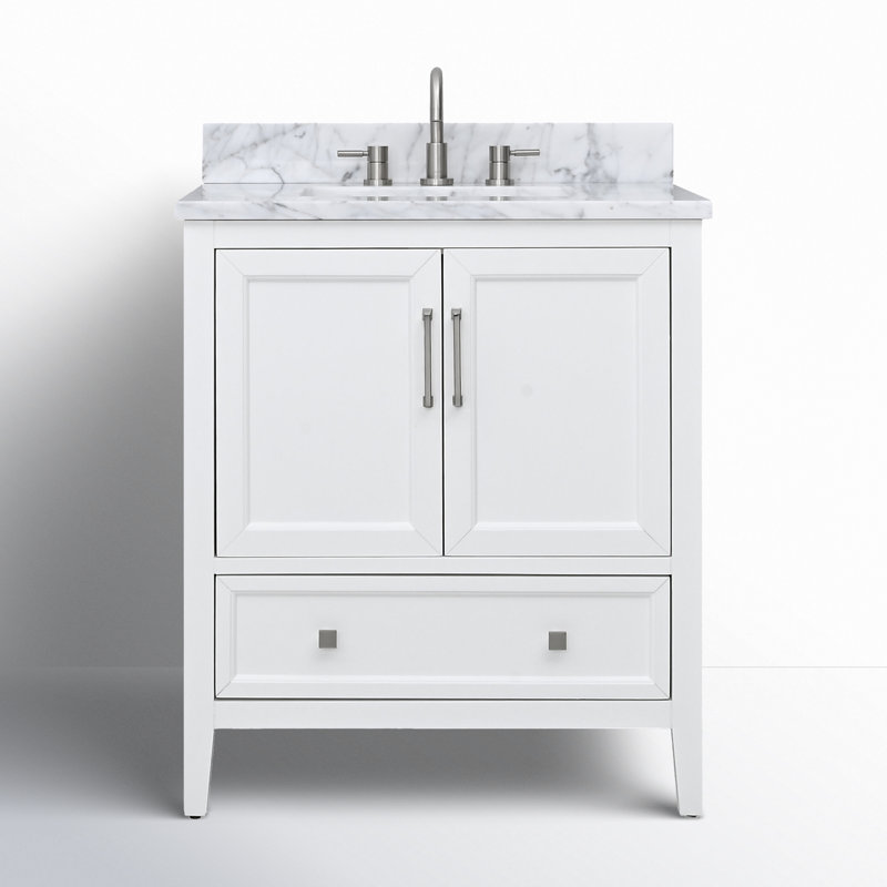Everette 25'' W Single Vanity, White, 31"