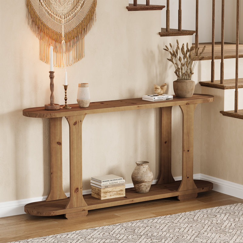 Console 63 pouces en bois massif pour vestibule