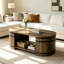 Table basse en bois brun avec rangement pour le salon