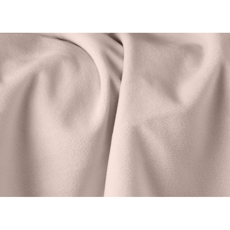 Lit plateforme tapissier Elly, Velours rose, Lit simple