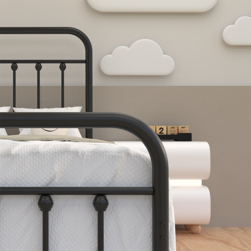Ernestin Metal Open-Frame Bed, Twin, Black
