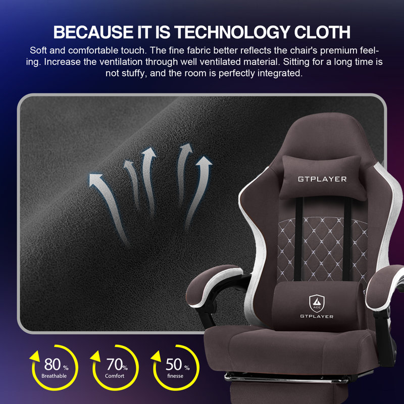 GTPLAYER Racing Chair, Brown/Grey