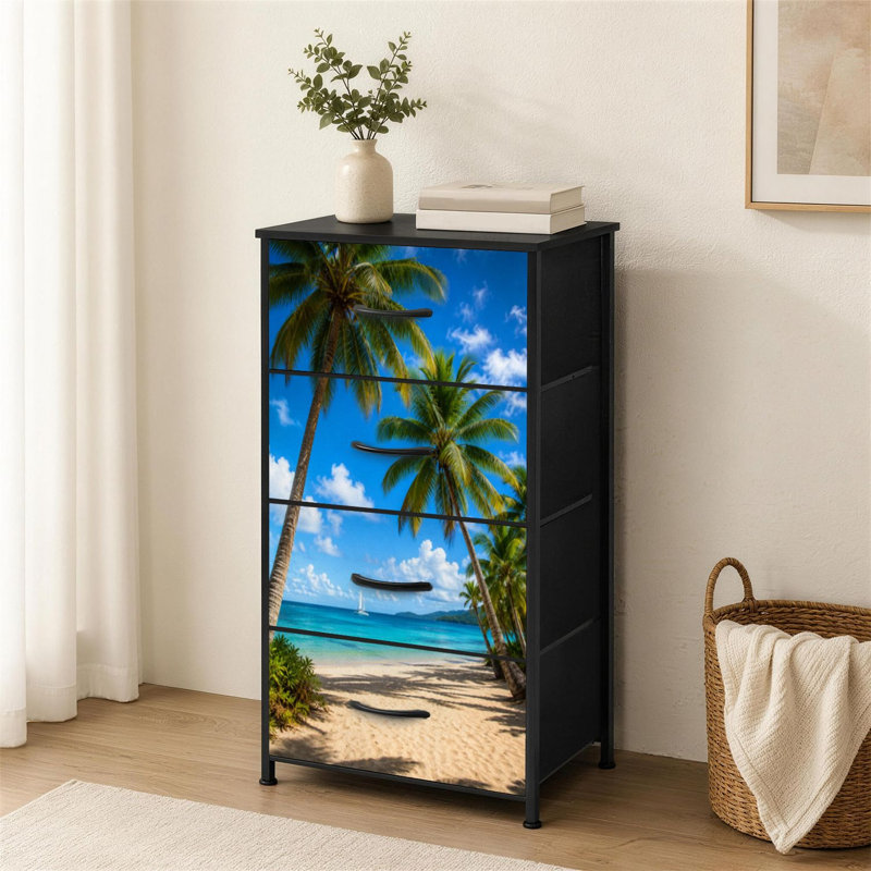 Commode 4 tiroirs pour chambre à coucher Paradise Beach Tropical Beach