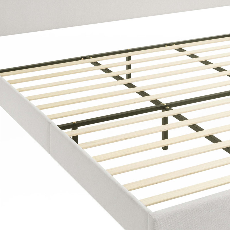 Lit plateforme tapissier avec tête de lit haute, Grand