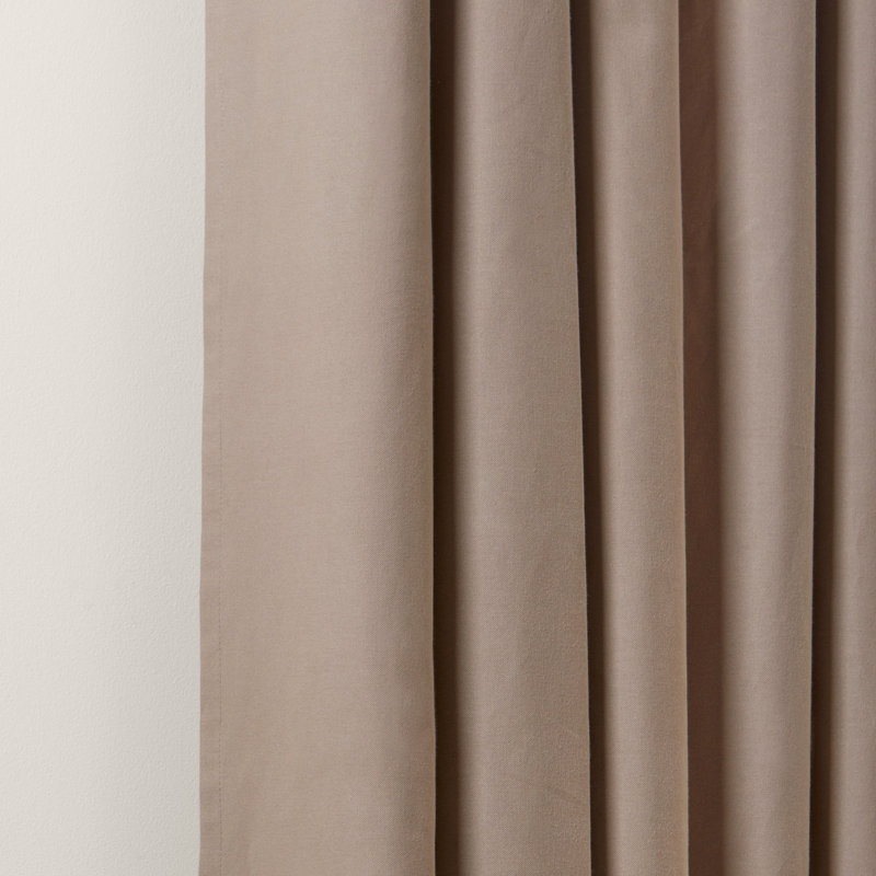 Cotton Blackout Curtain Single Panel, Taupe