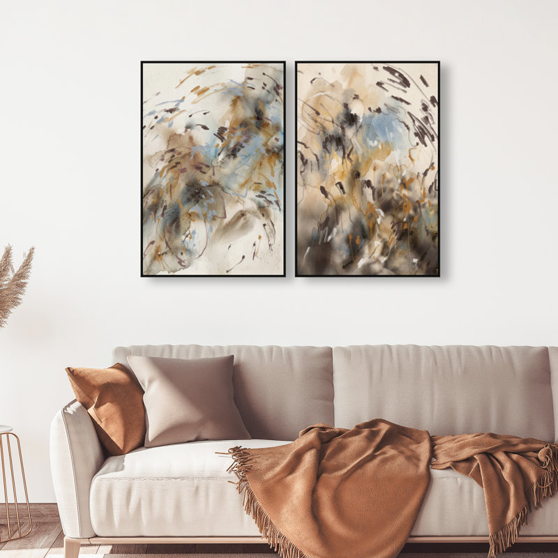 Mindfulness Set Set by Oliver Gal, 74"H x 50"W, Black Floater Frame