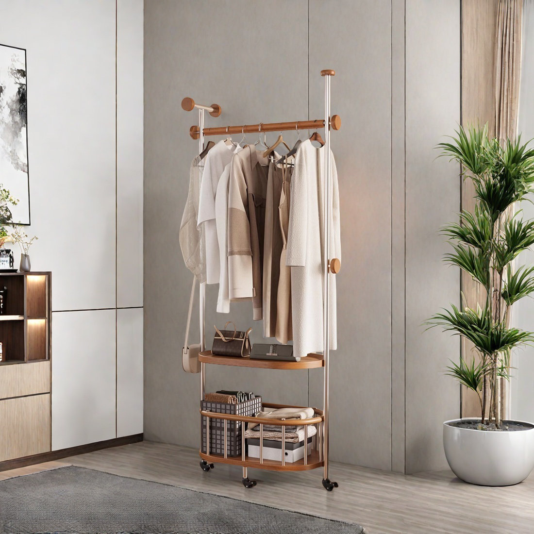 Hokku Designs Stainless Steel Coat Rack with Movable Dirty | Wayfair