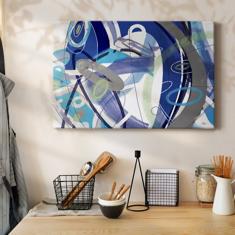 Toile tendue avec galerie Blue Flow, H 24 po x l 36 po