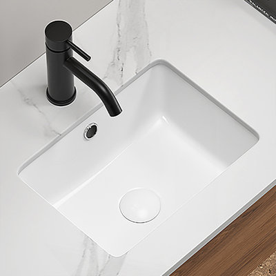 16 Inch Rectangle Undermount Bathroom Sink Under Counter Vanity Sink Opening Size White Porcelain Basin Sink Para Baños