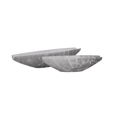 Cement Oval Pot Coated Finish Gray