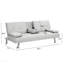 Canapé-lit avec accoudoirs à deux supports, structure en bois, pieds en acier inoxydable, futon blanc, PVC-234520119