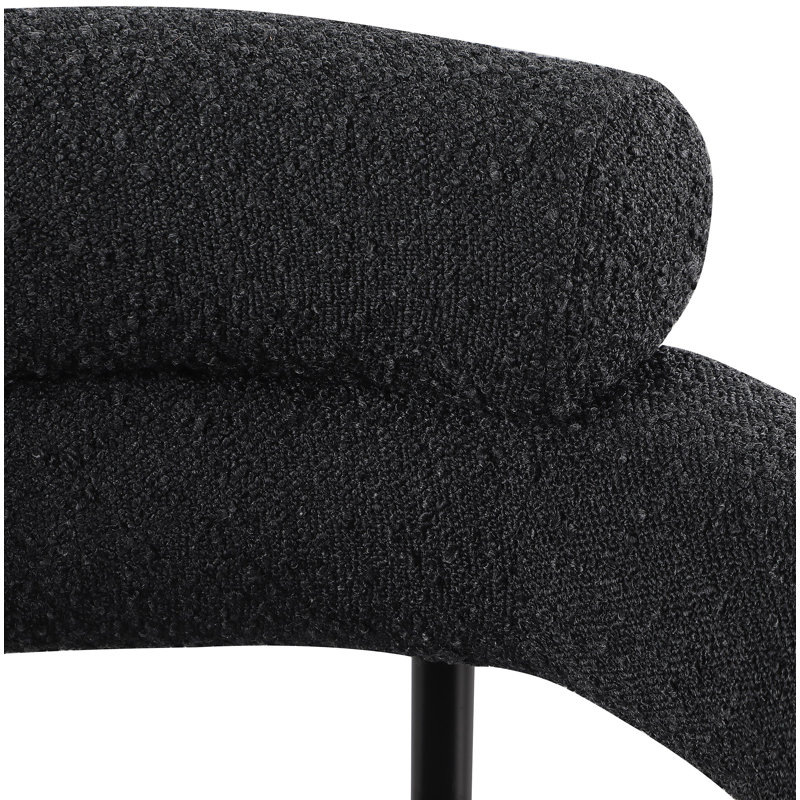 Fauteuil Joni Boucle, Noir, noir, noir, noir, Noir mat