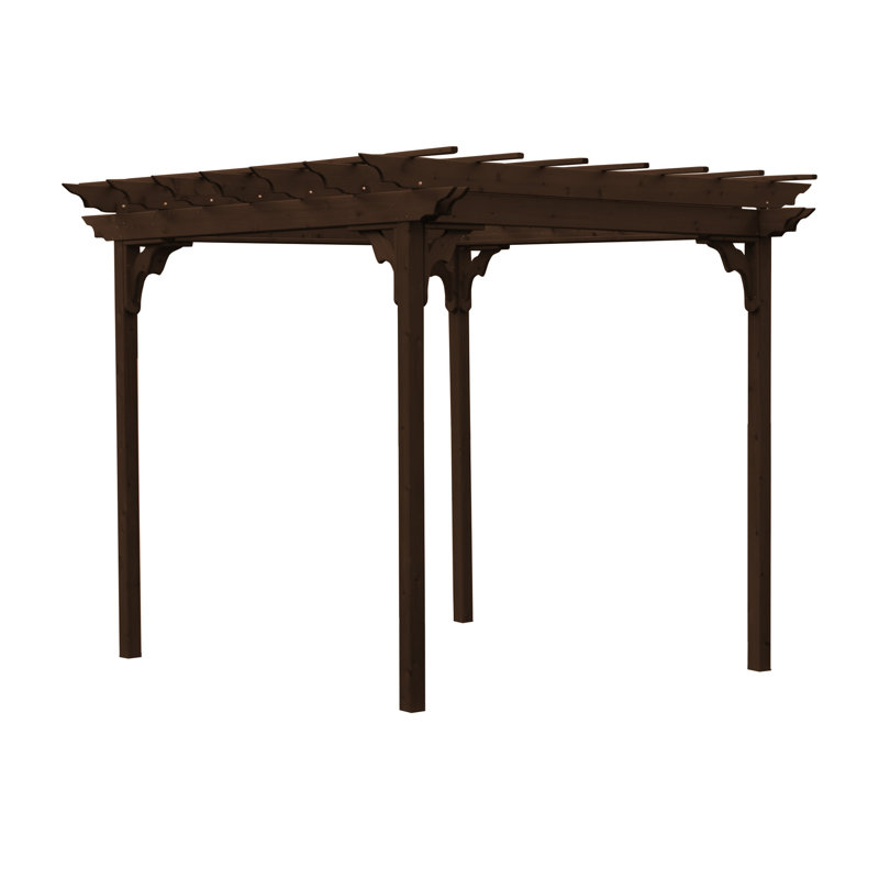 Pergola en bois massif, 8 pi L 10 pi. D, Noyer