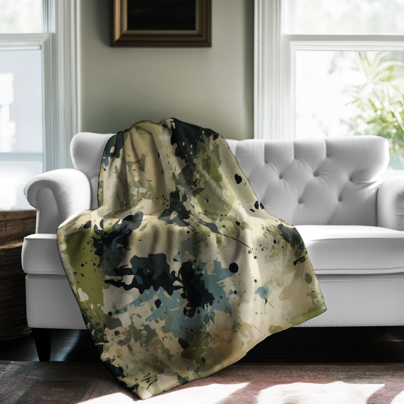 Urban Camo - Couverture Sherpa de qualité supérieure 1 pièce, Lit simple