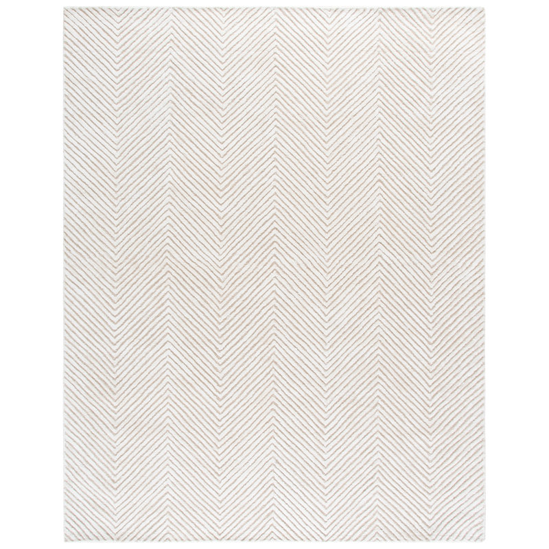 Glamour Hand Tufted Wool;Viscose;Cotton Chevron / Zig Zag Indoor Rug, Rectangle 8' x 10'