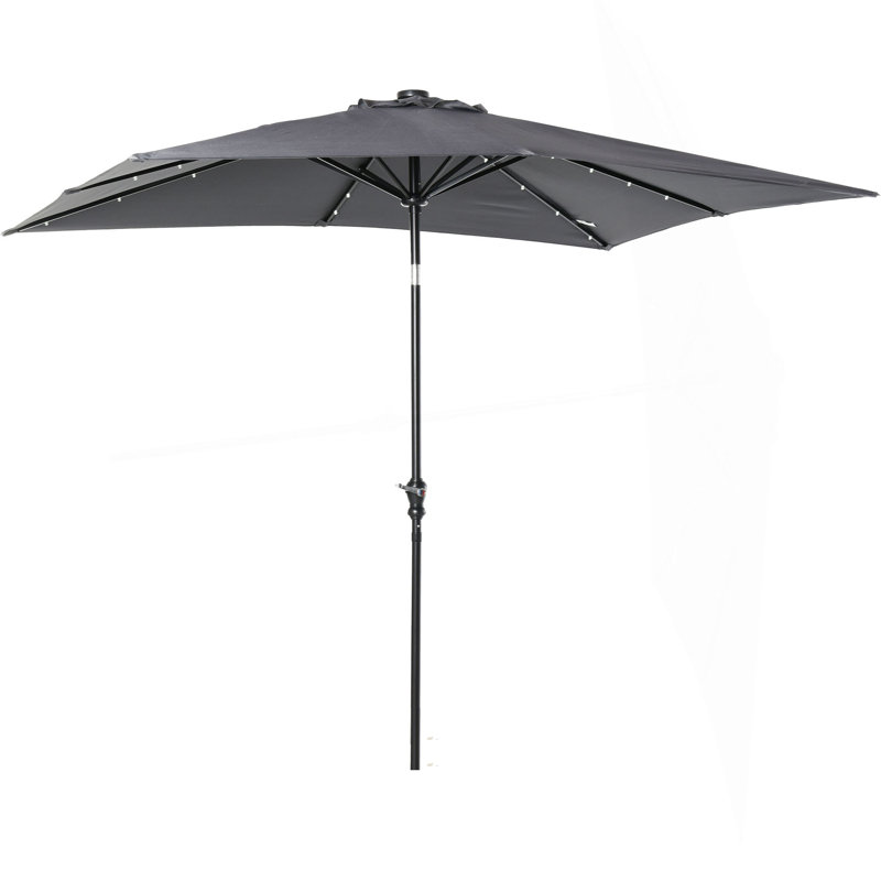 Parasol solaire Sun, parasol de patio éclairé, Gris foncé