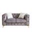 62,58 po, velours royal, capitonnage, 2 coussins décoratifs, pieds en métal, sièges à ressorts et en mousse définis avec motif à boutons, pieds, confortable pour le bureau-121367915